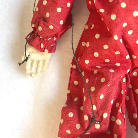 Clippo the Clown VTG 1930’s String Marionette Puppet USA Effanbee 13” - Picture 5 of 10